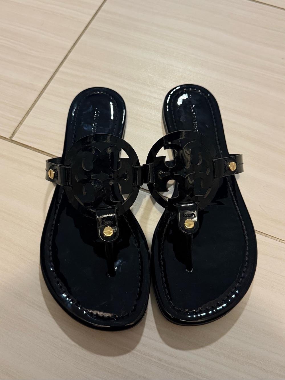 Black Patent Tory Burch Sandals - Women's